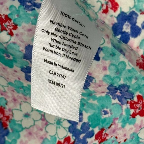 Talbots blouse Womens Button Down Floral Shirt size Large Cotton Long Sleeve - Picture 6 of 11